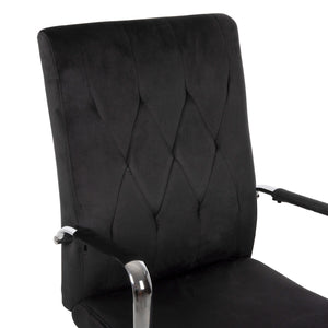 ΚΑΡΕΚΛΑ ΓΡΑΦΕΙΟΥ JOSEF HM1181.04 ΜΑΥΡΟ ΒΕΛΟΥΔΟ-INOX ΒΑΣΗ 58x61x105-113Yεκ. - Pakobazaar