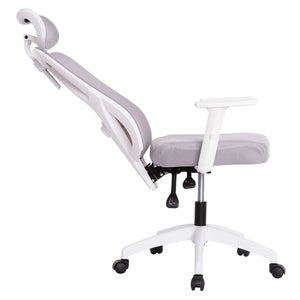 ΚΑΡΕΚΛΑ ΓΡΑΦΕΙΟΥ MEXER HM1195.02 ΓΚΡΙ MESH-PP ΒΑΣΗ-ΣΚΕΛΕΤΟΣ ΛΕΥΚΟΣ 68x70x136Υεκ. - Pakobazaar