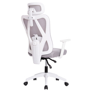 ΚΑΡΕΚΛΑ ΓΡΑΦΕΙΟΥ MEXER HM1195.02 ΓΚΡΙ MESH-PP ΒΑΣΗ-ΣΚΕΛΕΤΟΣ ΛΕΥΚΟΣ 68x70x136Υεκ. - Pakobazaar