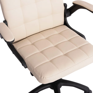 ΚΑΡΕΚΛΑ ΓΡΑΦΕΙΟΥ PORTIMA HM1197.04 ΜΠΕΖ PVC-ΜΑΥΡΟΣ ΣΚΕΛΕΤΟΣ & ΒΑΣΗ 66.5x57x97Υεκ - Pakobazaar
