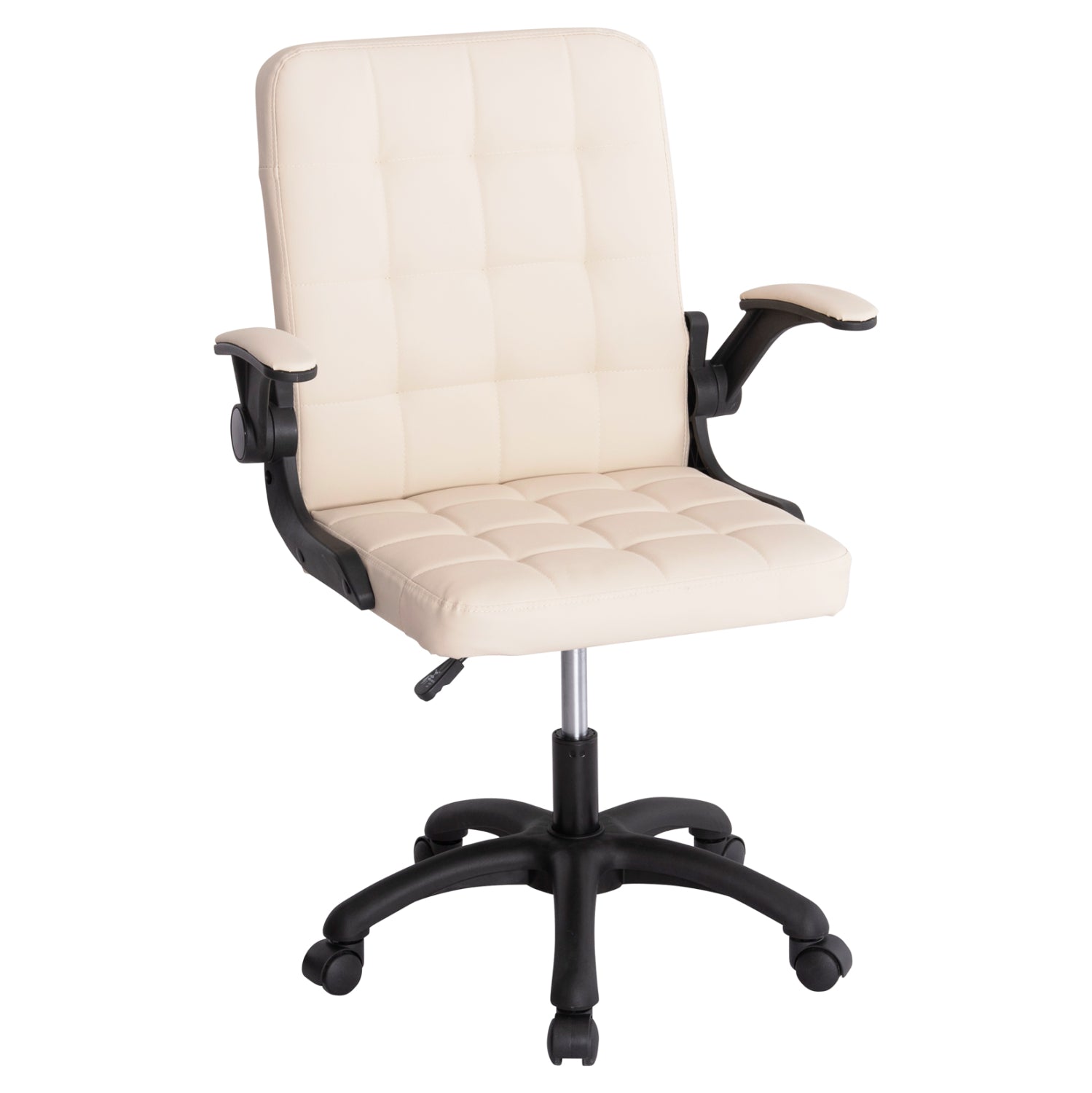 ΚΑΡΕΚΛΑ ΓΡΑΦΕΙΟΥ PORTIMA HM1197.04 ΜΠΕΖ PVC-ΜΑΥΡΟΣ ΣΚΕΛΕΤΟΣ & ΒΑΣΗ 66.5x57x97Υεκ - Pakobazaar