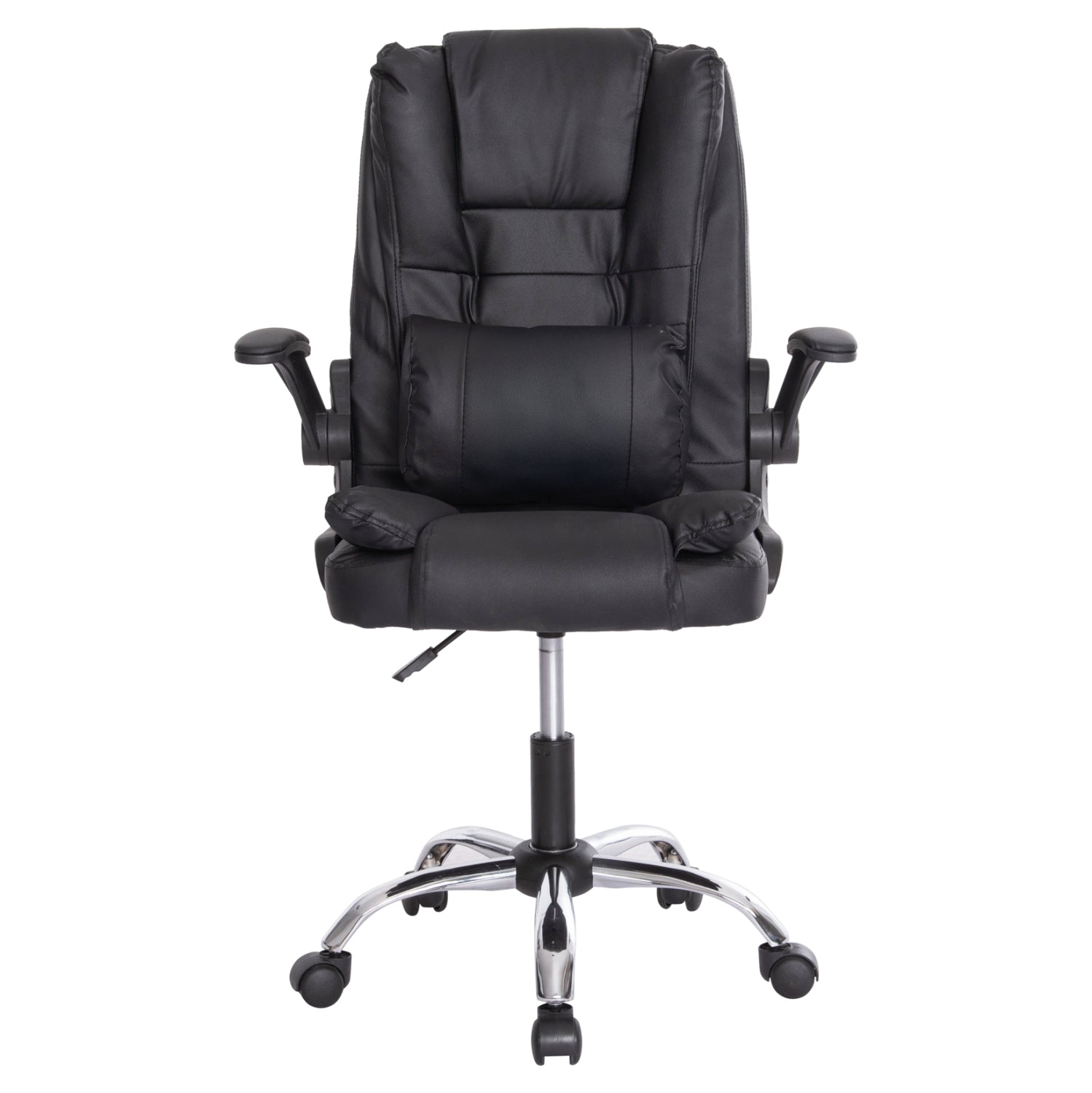 ΚΑΡΕΚΛΑ ΓΡΑΦΕΙΟΥ CANAN HM1201 ΜΑΥΡO PVC-ΒΑΣΗ ΧΡΩΜΙΟΥ 66x61x105Υεκ. - Pakobazaar