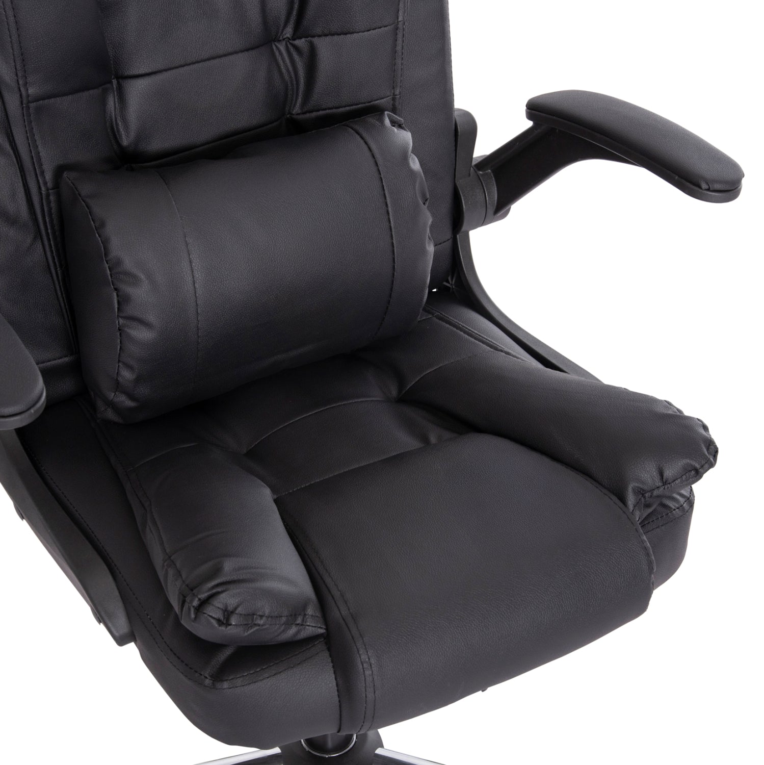 ΚΑΡΕΚΛΑ ΓΡΑΦΕΙΟΥ CANAN HM1201 ΜΑΥΡO PVC-ΒΑΣΗ ΧΡΩΜΙΟΥ 66x61x105Υεκ. - Pakobazaar