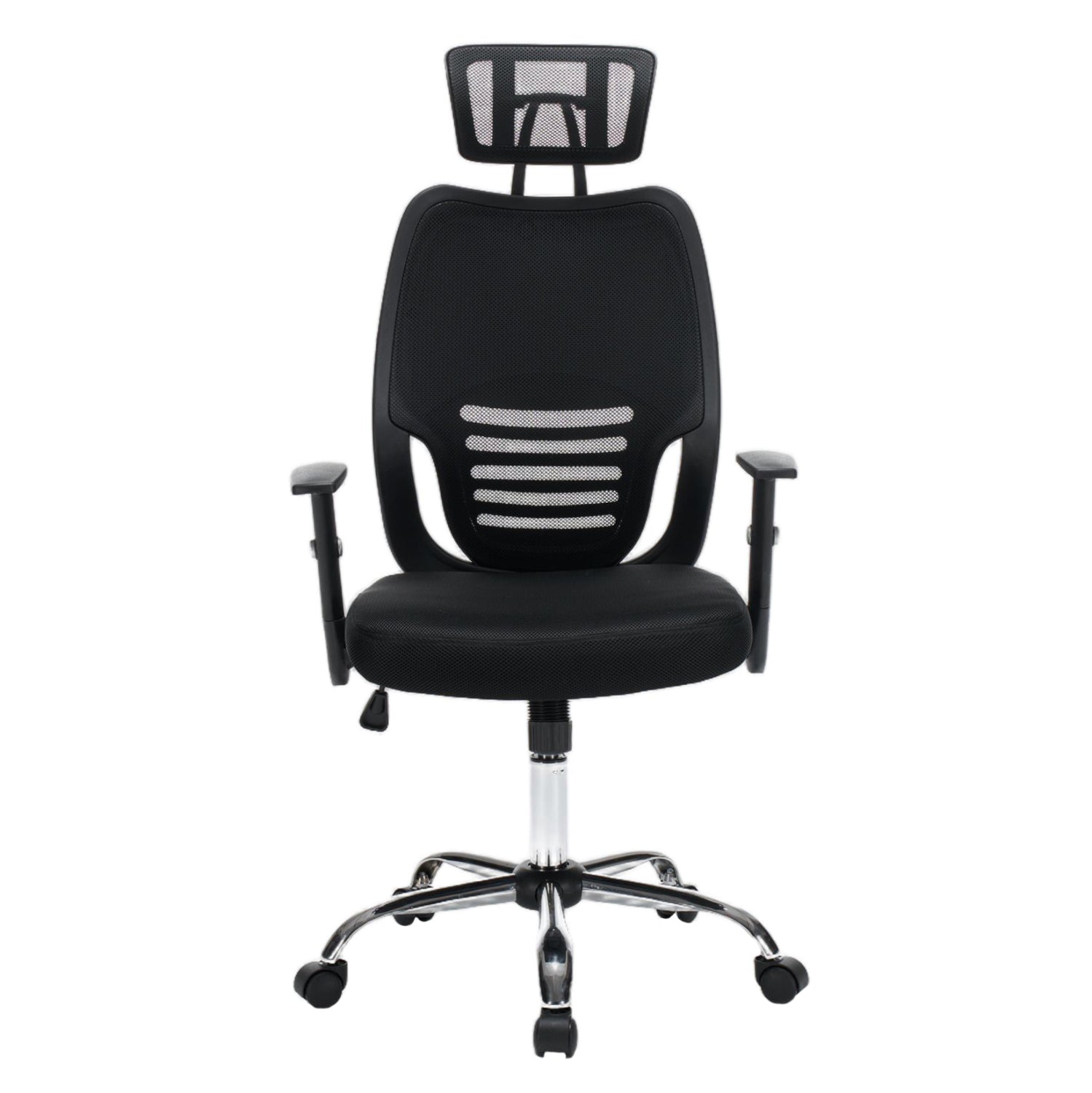 ΚΑΡΕΚΛΑ ΓΡΑΦΕΙΟΥ BRIEF HM1206.01 ΜΑΥΡΟ MESH--ΒΑΣΗ ΧΡΩΜΙΟΥ 63x64x122Υεκ. - Pakobazaar