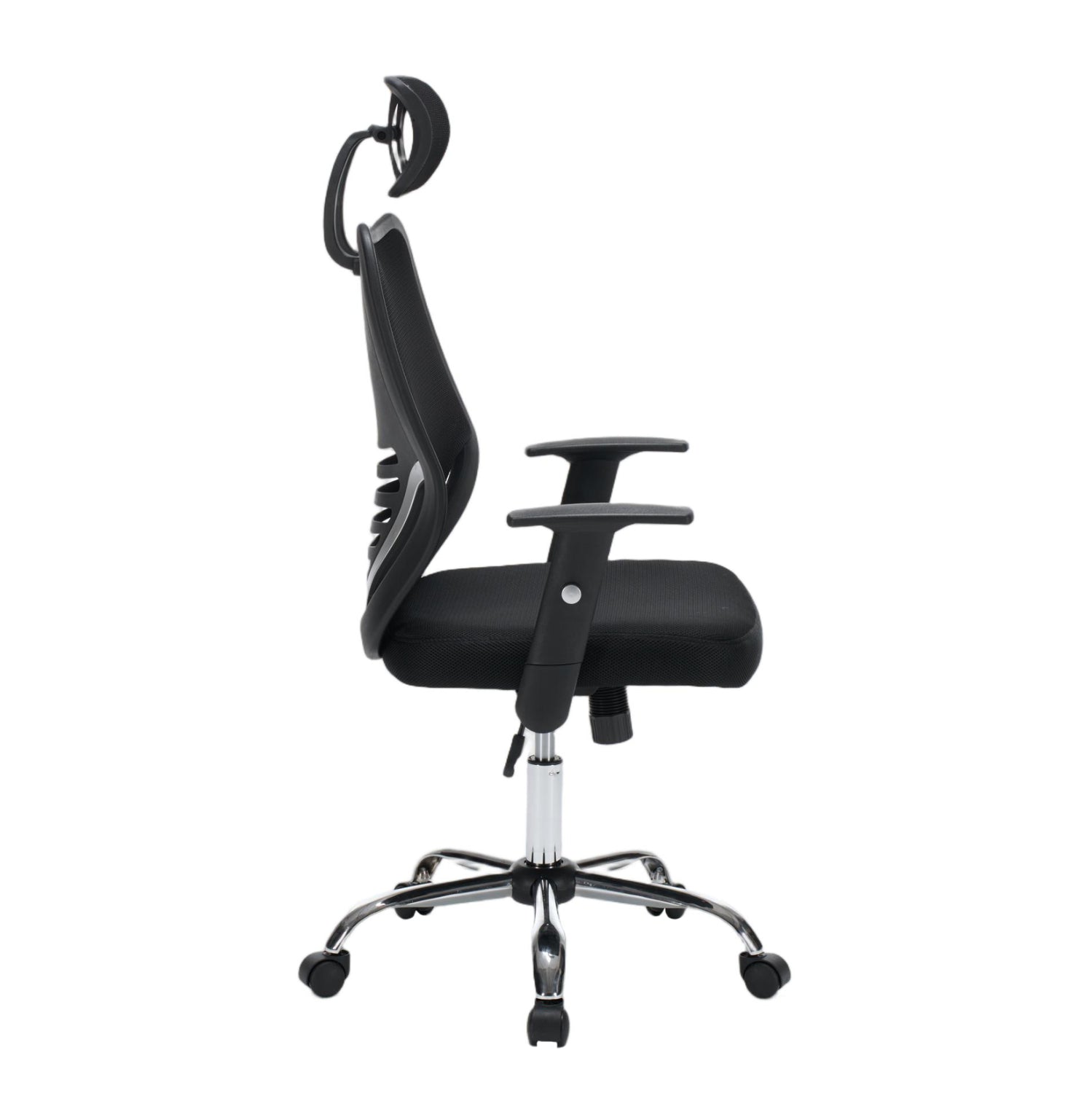 ΚΑΡΕΚΛΑ ΓΡΑΦΕΙΟΥ BRIEF HM1206.01 ΜΑΥΡΟ MESH--ΒΑΣΗ ΧΡΩΜΙΟΥ 63x64x122Υεκ. - Pakobazaar