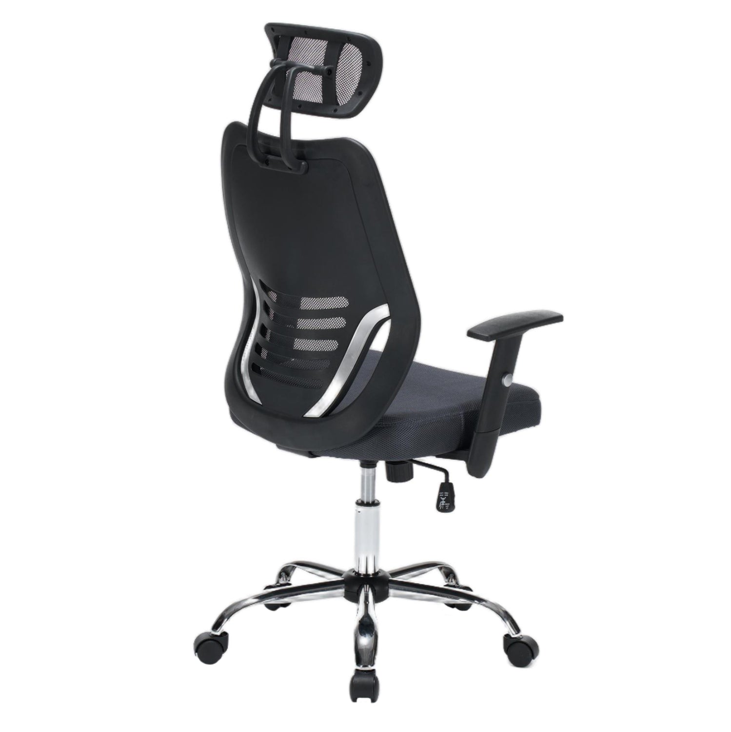 ΚΑΡΕΚΛΑ ΓΡΑΦΕΙΟΥ BRIEF HM1206.02 ΓΚΡΙ MESH--ΒΑΣΗ ΧΡΩΜΙΟΥ 63x64x122Υεκ. - Pakobazaar