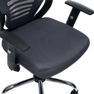 ΚΑΡΕΚΛΑ ΓΡΑΦΕΙΟΥ BRIEF HM1206.02 ΓΚΡΙ MESH--ΒΑΣΗ ΧΡΩΜΙΟΥ 63x64x122Υεκ. - Pakobazaar