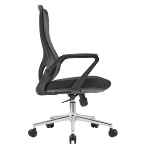 ΚΑΡΕΚΛΑ ΓΡΑΦΕΙΟΥ DECIFER HM1212.01 ΜΑΥΡO MESH-ΒΑΣΗ ΧΡΩΜΙΟΥ 61x60x110Υεκ. - Pakobazaar