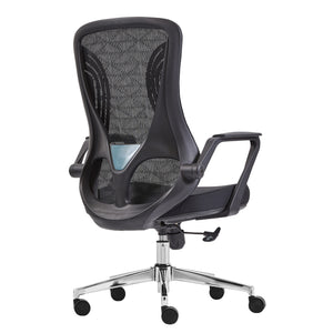 ΚΑΡΕΚΛΑ ΓΡΑΦΕΙΟΥ DECIFER HM1212.01 ΜΑΥΡO MESH-ΒΑΣΗ ΧΡΩΜΙΟΥ 61x60x110Υεκ. - Pakobazaar