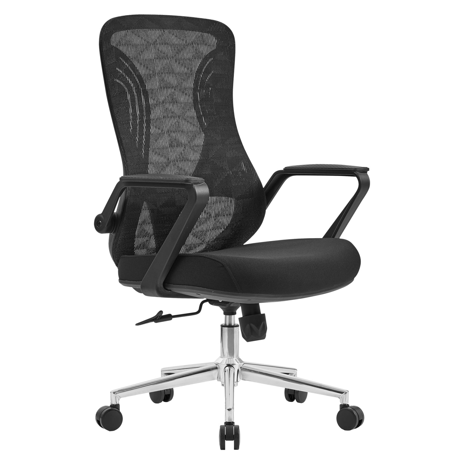 ΚΑΡΕΚΛΑ ΓΡΑΦΕΙΟΥ DECIFER HM1212.01 ΜΑΥΡO MESH-ΒΑΣΗ ΧΡΩΜΙΟΥ 61x60x110Υεκ. - Pakobazaar