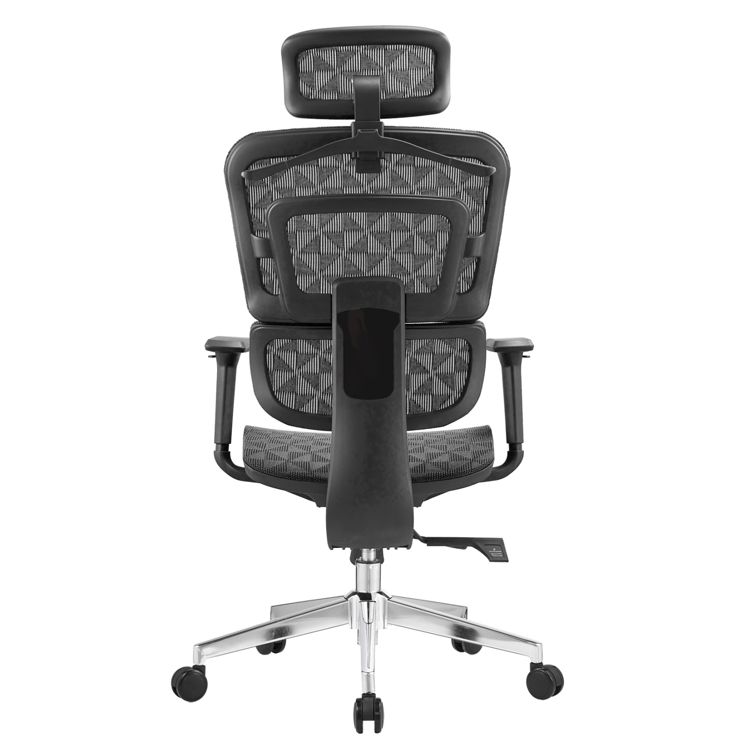 ΚΑΡΕΚΛΑ ΓΡΑΦΕΙΟΥ MODEN HM1215.01 ΜΑΥΡO MESH--ΒΑΣΗ ΧΡΩΜΙΟΥ 68x69x126Υεκ - Pakobazaar