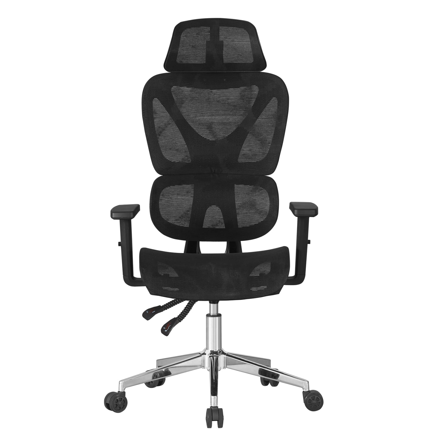 ΚΑΡΕΚΛΑ ΓΡΑΦΕΙΟΥ NOVAR HM1217.01 ΜΑΥΡO MESH--ΒΑΣΗ ΧΡΩΜΙΟΥ 51x49x129Υεκ - Pakobazaar