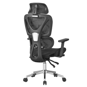 ΚΑΡΕΚΛΑ ΓΡΑΦΕΙΟΥ NOVAR HM1217.01 ΜΑΥΡO MESH--ΒΑΣΗ ΧΡΩΜΙΟΥ 51x49x129Υεκ - Pakobazaar