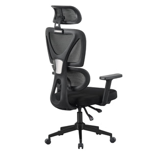 ΚΑΡΕΚΛΑ ΓΡΑΦΕΙΟΥ NOVAR HM1218.01 ΜΑΥΡO MESH--ΒΑΣΗ PP 51x49x121-129Υεκ - Pakobazaar