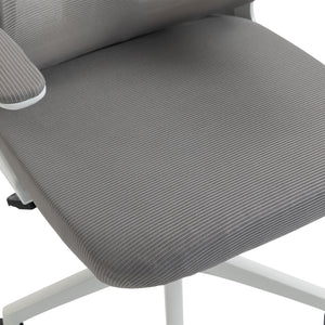 ΚΑΡΕΚΛΑ ΓΡΑΦΕΙΟΥ KESI HM1222.02 ΑΝΟΙΧΤΟ ΓΚΡΙ MESH--ΛΕΥΚΟ PP 52x50x122Υεκ. - Pakobazaar