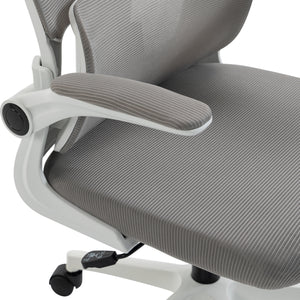 ΚΑΡΕΚΛΑ ΓΡΑΦΕΙΟΥ KESI HM1222.02 ΑΝΟΙΧΤΟ ΓΚΡΙ MESH--ΛΕΥΚΟ PP 52x50x122Υεκ. - Pakobazaar
