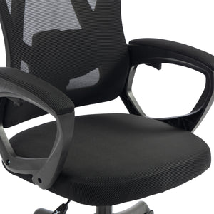 ΚΑΡΕΚΛΑ ΓΡΑΦΕΙΟΥ FRANTIC HM1224.01 ΜΑΥΡO MESH & ΠΟΛΥΠΡΟΠΥΛΕΝΙΟ 60x60x134Υεκ - Pakobazaar