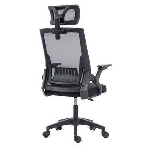 ΚΑΡΕΚΛΑ ΓΡΑΦΕΙΟΥ MATRON HM1226.01 ΜΑΥΡO PP & MESH ΥΦΑΣΜΑ 47x47x128Υεκ - Pakobazaar