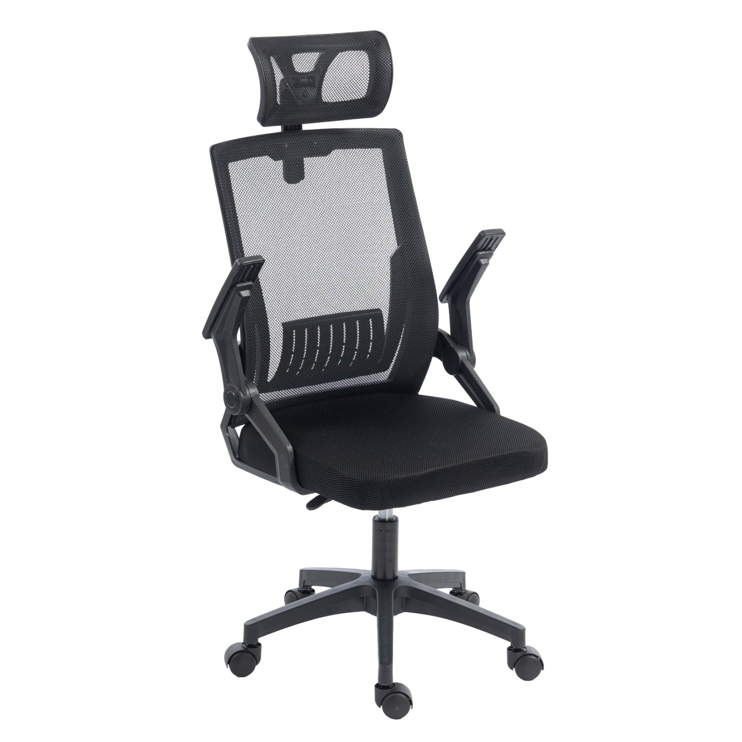 ΚΑΡΕΚΛΑ ΓΡΑΦΕΙΟΥ MATRON HM1226.01 ΜΑΥΡO PP & MESH ΥΦΑΣΜΑ 47x47x128Υεκ - Pakobazaar