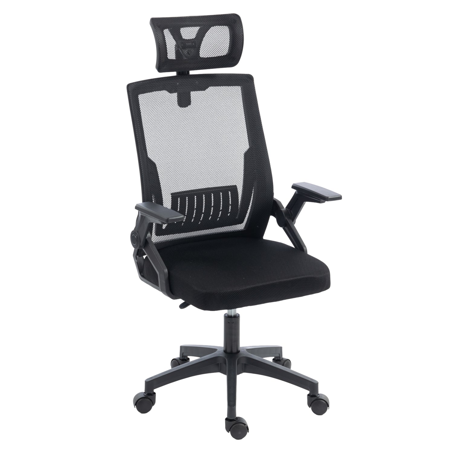 ΚΑΡΕΚΛΑ ΓΡΑΦΕΙΟΥ MATRON HM1226.01 ΜΑΥΡO PP & MESH ΥΦΑΣΜΑ 47x47x128Υεκ - Pakobazaar
