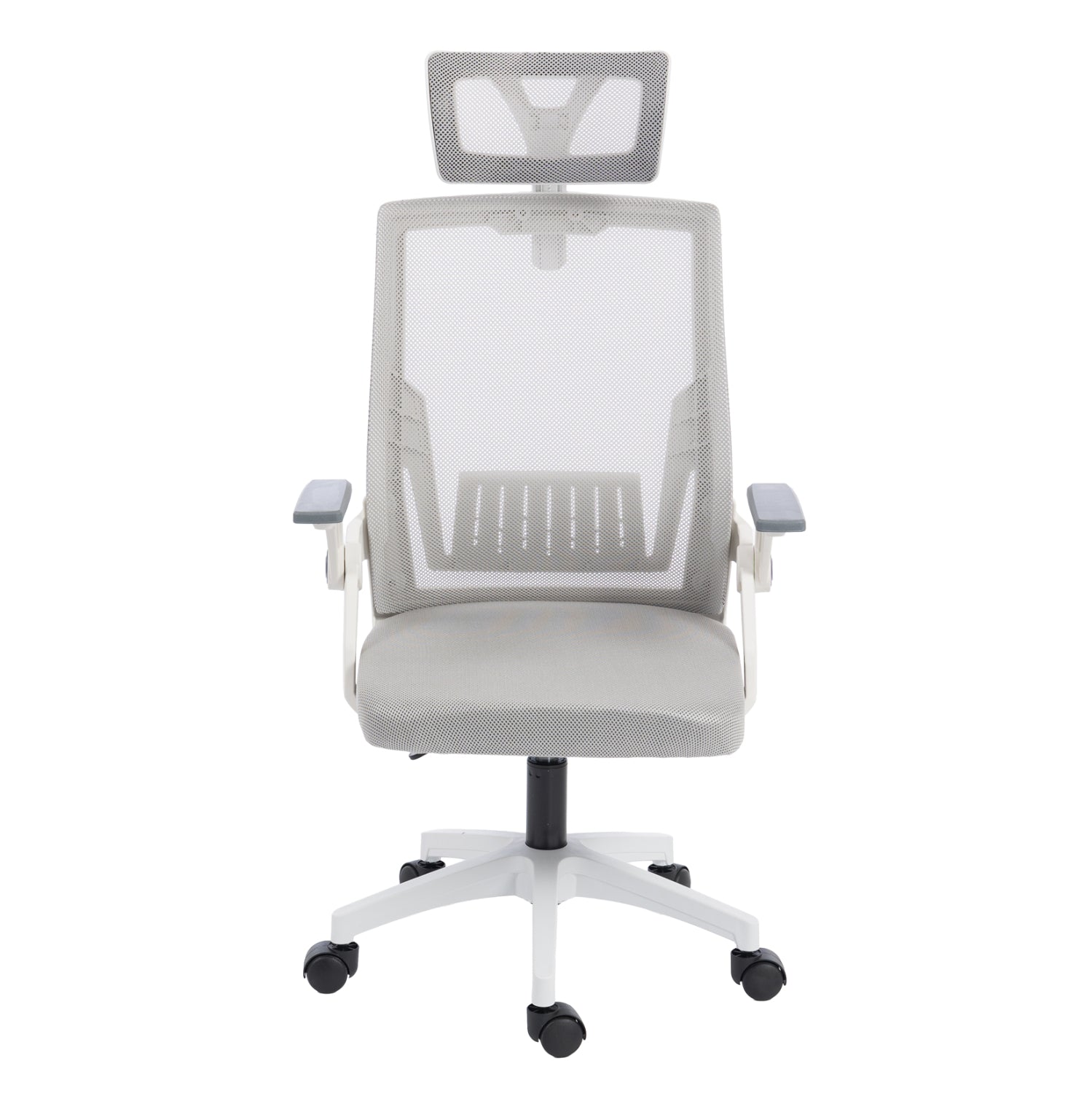 ΚΑΡΕΚΛΑ ΓΡΑΦΕΙΟΥ MATRON HM1226.02 ΛΕΥΚΟ PP--ΑΝΟΙΧΤΟ ΓΚΡΙ MESH 47x47x128Υεκ - Pakobazaar