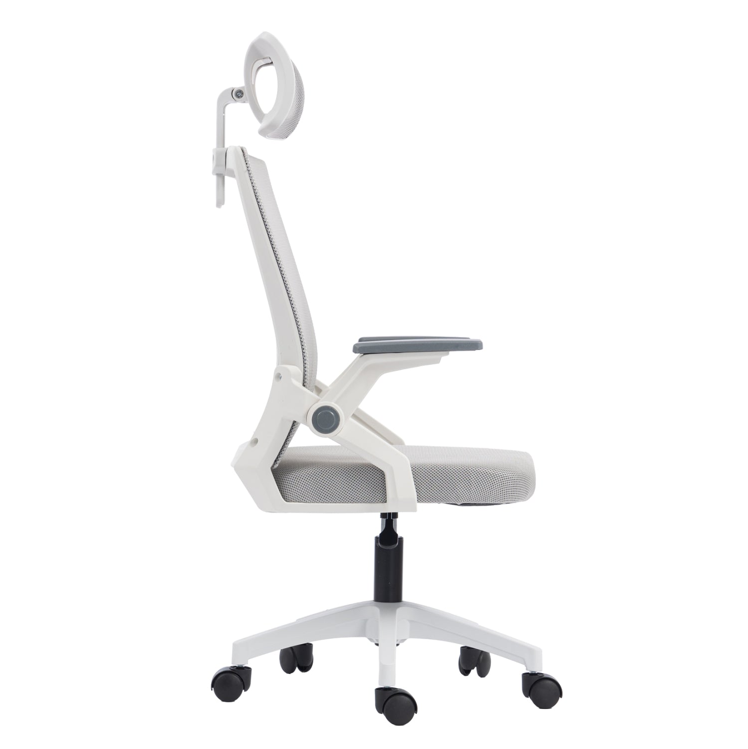 ΚΑΡΕΚΛΑ ΓΡΑΦΕΙΟΥ MATRON HM1226.02 ΛΕΥΚΟ PP--ΑΝΟΙΧΤΟ ΓΚΡΙ MESH 47x47x128Υεκ - Pakobazaar