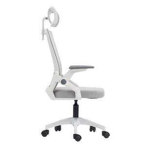 ΚΑΡΕΚΛΑ ΓΡΑΦΕΙΟΥ MATRON HM1226.02 ΛΕΥΚΟ PP--ΑΝΟΙΧΤΟ ΓΚΡΙ MESH 47x47x128Υεκ - Pakobazaar