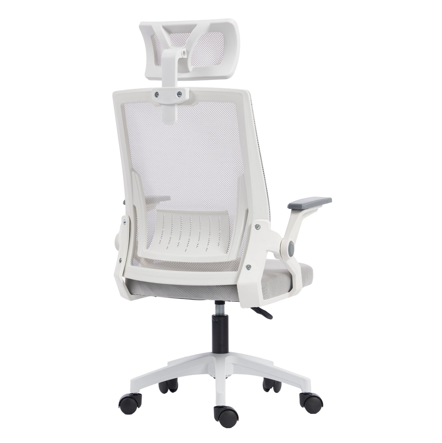 ΚΑΡΕΚΛΑ ΓΡΑΦΕΙΟΥ MATRON HM1226.02 ΛΕΥΚΟ PP--ΑΝΟΙΧΤΟ ΓΚΡΙ MESH 47x47x128Υεκ - Pakobazaar
