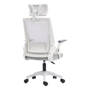 ΚΑΡΕΚΛΑ ΓΡΑΦΕΙΟΥ MATRON HM1226.02 ΛΕΥΚΟ PP--ΑΝΟΙΧΤΟ ΓΚΡΙ MESH 47x47x128Υεκ - Pakobazaar