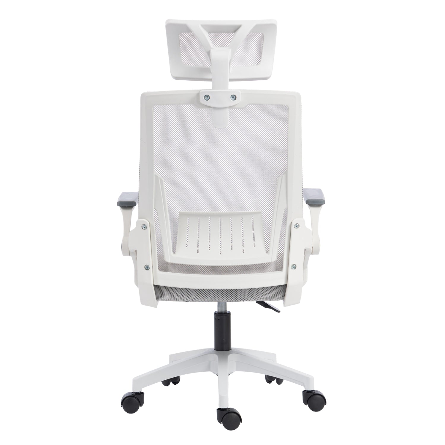 ΚΑΡΕΚΛΑ ΓΡΑΦΕΙΟΥ MATRON HM1226.02 ΛΕΥΚΟ PP--ΑΝΟΙΧΤΟ ΓΚΡΙ MESH 47x47x128Υεκ - Pakobazaar