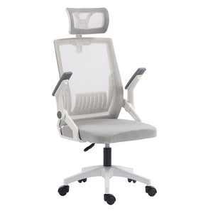 ΚΑΡΕΚΛΑ ΓΡΑΦΕΙΟΥ MATRON HM1226.02 ΛΕΥΚΟ PP--ΑΝΟΙΧΤΟ ΓΚΡΙ MESH 47x47x128Υεκ - Pakobazaar