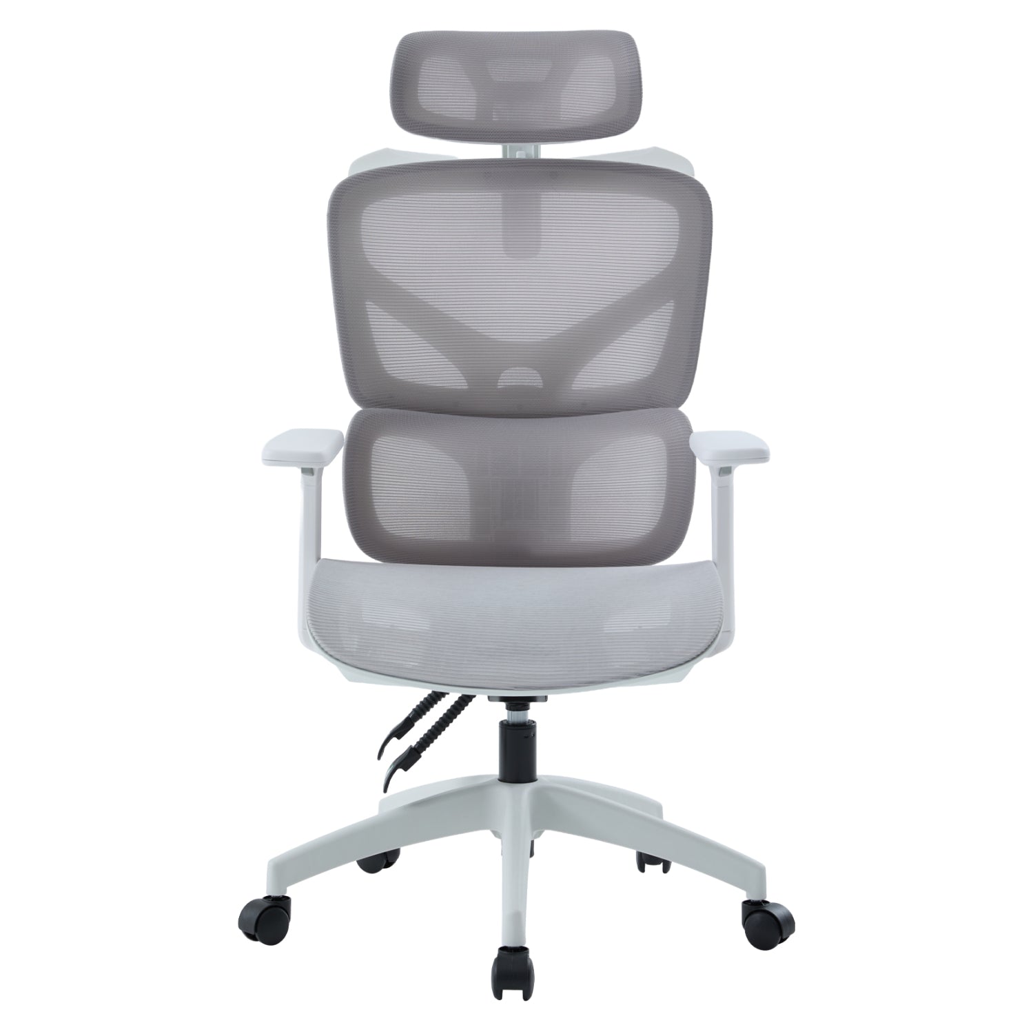 ΚΑΡΕΚΛΑ ΓΡΑΦΕΙΟΥ APEX HM1227.02 ΛΕΥΚΟ PP--ΑΝΟΙΧΤΟ ΓΚΡΙ MESH 68x68x120-130Υεκ - Pakobazaar
