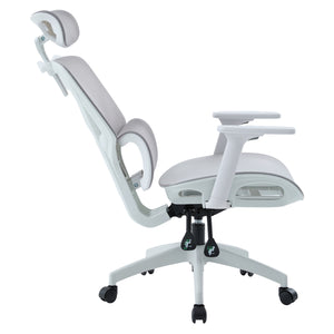 ΚΑΡΕΚΛΑ ΓΡΑΦΕΙΟΥ APEX HM1227.02 ΛΕΥΚΟ PP--ΑΝΟΙΧΤΟ ΓΚΡΙ MESH 68x68x120-130Υεκ - Pakobazaar