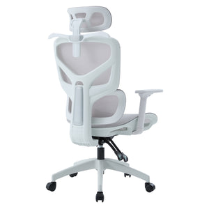 ΚΑΡΕΚΛΑ ΓΡΑΦΕΙΟΥ APEX HM1227.02 ΛΕΥΚΟ PP--ΑΝΟΙΧΤΟ ΓΚΡΙ MESH 68x68x120-130Υεκ - Pakobazaar