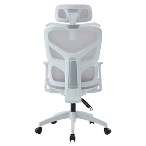 ΚΑΡΕΚΛΑ ΓΡΑΦΕΙΟΥ APEX HM1227.02 ΛΕΥΚΟ PP--ΑΝΟΙΧΤΟ ΓΚΡΙ MESH 68x68x120-130Υεκ - Pakobazaar