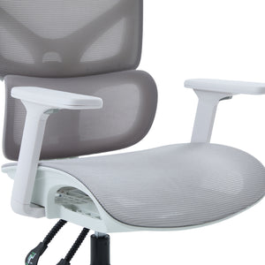 ΚΑΡΕΚΛΑ ΓΡΑΦΕΙΟΥ APEX HM1227.02 ΛΕΥΚΟ PP--ΑΝΟΙΧΤΟ ΓΚΡΙ MESH 68x68x120-130Υεκ - Pakobazaar