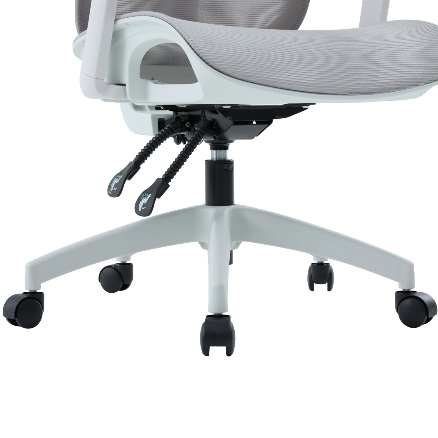 ΚΑΡΕΚΛΑ ΓΡΑΦΕΙΟΥ APEX HM1227.02 ΛΕΥΚΟ PP--ΑΝΟΙΧΤΟ ΓΚΡΙ MESH 68x68x120-130Υεκ - Pakobazaar