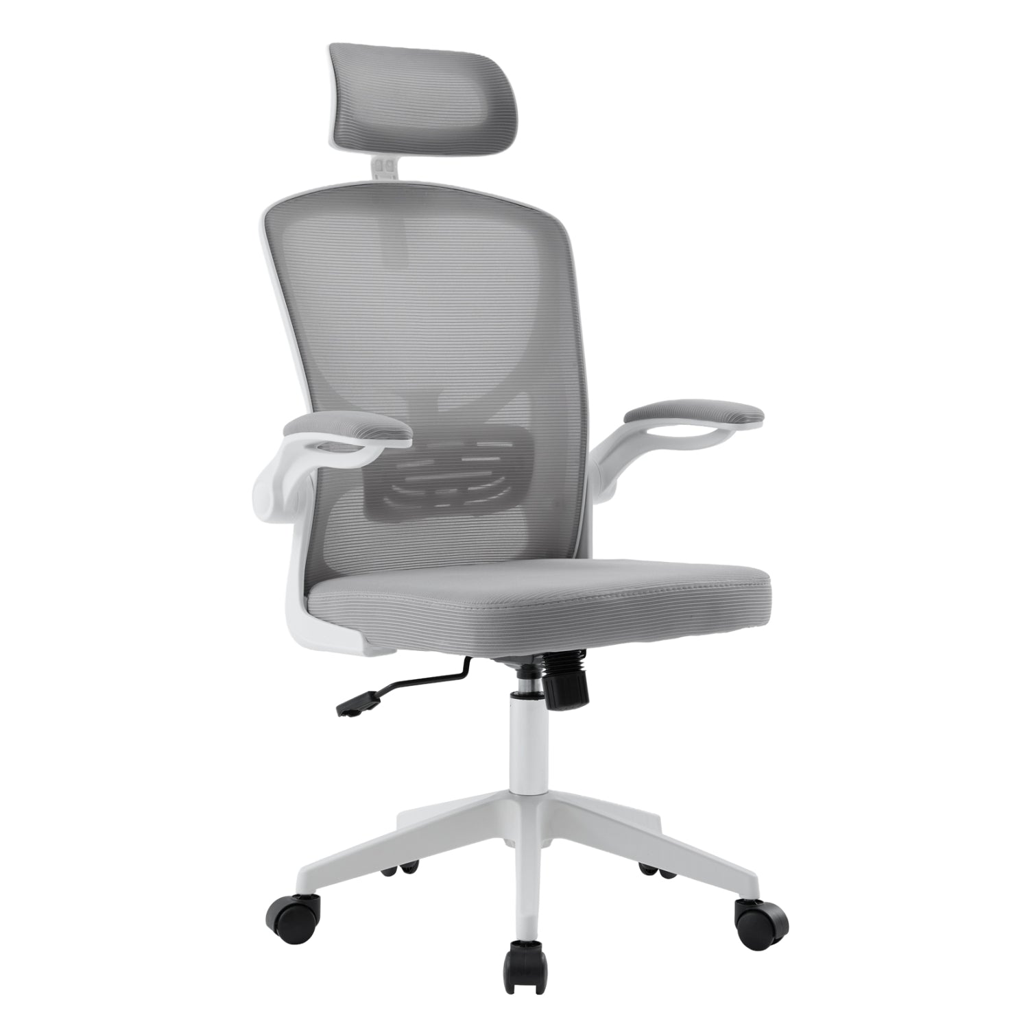 ΚΑΡΕΚΛΑ ΓΡΑΦΕΙΟΥ FLOATER HM1230.02 ΛΕΥΚΟ PP--ΑΝΟΙΧΤΟ ΓΚΡΙ MESH 62x62x106-116Υεκ - Pakobazaar
