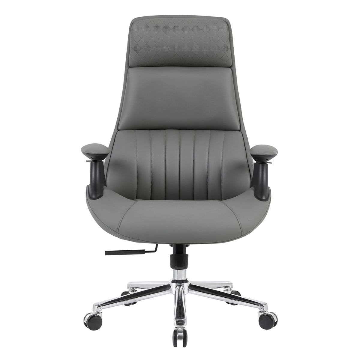 ΚΑΡΕΚΛΑ ΓΡΑΦΕΙΟΥ HM1234.10 ΓΚΡΙ PU--ΒΑΣΗ ΧΡΩΜΙΟΥ 73x70x115-121Υεκ. - Pakobazaar