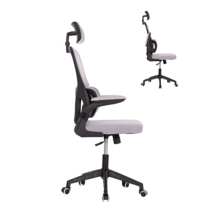 ΚΑΡΕΚΛΑ ΓΡΑΦΕΙΟΥ BASTON HM18236.02 ΓΚΡΙ MESH & ΜΑΥΡΟ PP ΣΚΕΛΕΤΟΣ 64x60x127Υεκ. - Pakobazaar