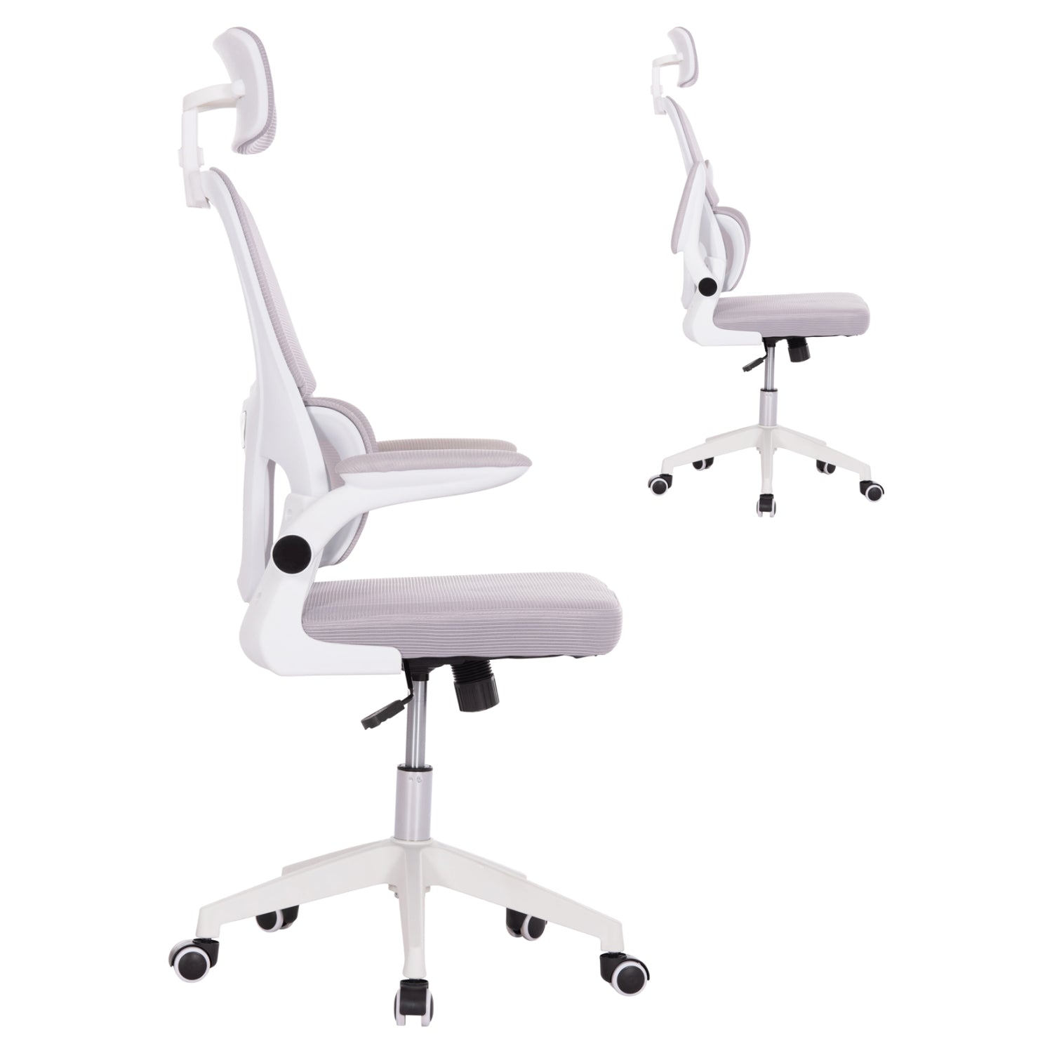 ΚΑΡΕΚΛΑ ΓΡΑΦΕΙΟΥ BASTON HM18236.03 ΓΚΡΙ MESH & ΛΕΥΚΟΣ PP ΣΚΕΛΕΤΟΣ 64x60x127Υεκ. - Pakobazaar