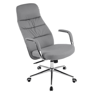 ΚΑΡΕΚΛΑ ΓΡΑΦΕΙΟΥ TEETER HM18355.10 ΓΚΡΙ PU ΔΕΡΜΑ--ΒΑΣΗ ΧΡΩΜΙΟΥ 67x66x121Υεκ - Pakobazaar