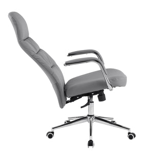ΚΑΡΕΚΛΑ ΓΡΑΦΕΙΟΥ TEETER HM18355.10 ΓΚΡΙ PU ΔΕΡΜΑ--ΒΑΣΗ ΧΡΩΜΙΟΥ 67x66x121Υεκ - Pakobazaar