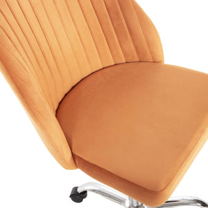 ΚΑΡΕΚΛΑ ΓΡΑΦΕΙΟΥ HOLLIS HM9008.04 ΠΟΡΤΟΚΑΛΙ ΒΕΛΟΥΔΟ-ΜΕΤΑΛ.ΠΟΔΙ 58x58x85Υεκ. - Pakobazaar