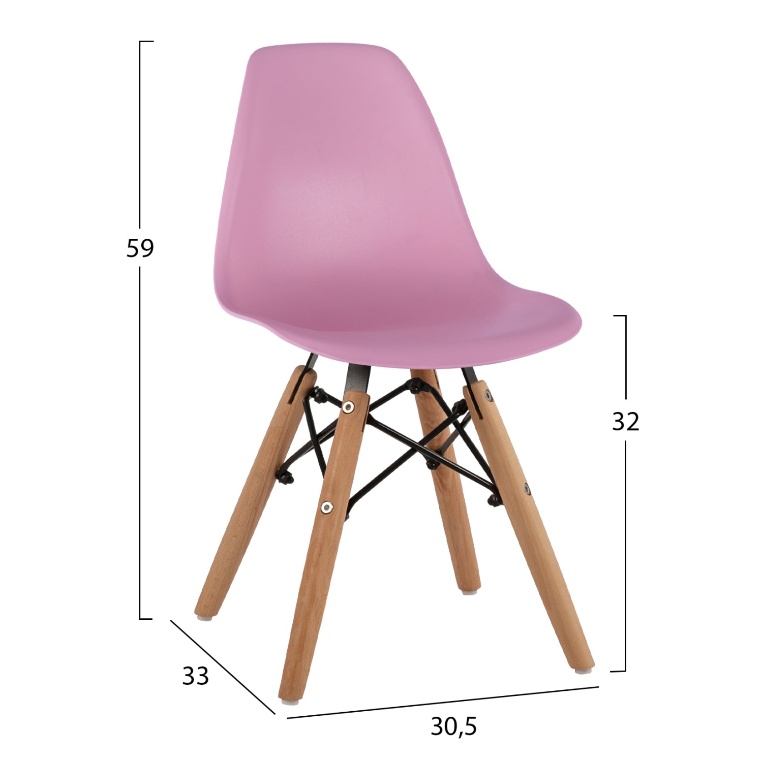 ΚΑΡΕΚΛΑ TWIST KID ΤΜΧ.HM8453.05 ΞΥΛΙΝΑ ΠΟΔΙΑ & ΚΑΘΙΣΜΑ ΡΟΖ PP 30,5Χ33Χ59 ΕΚ - Pakobazaar