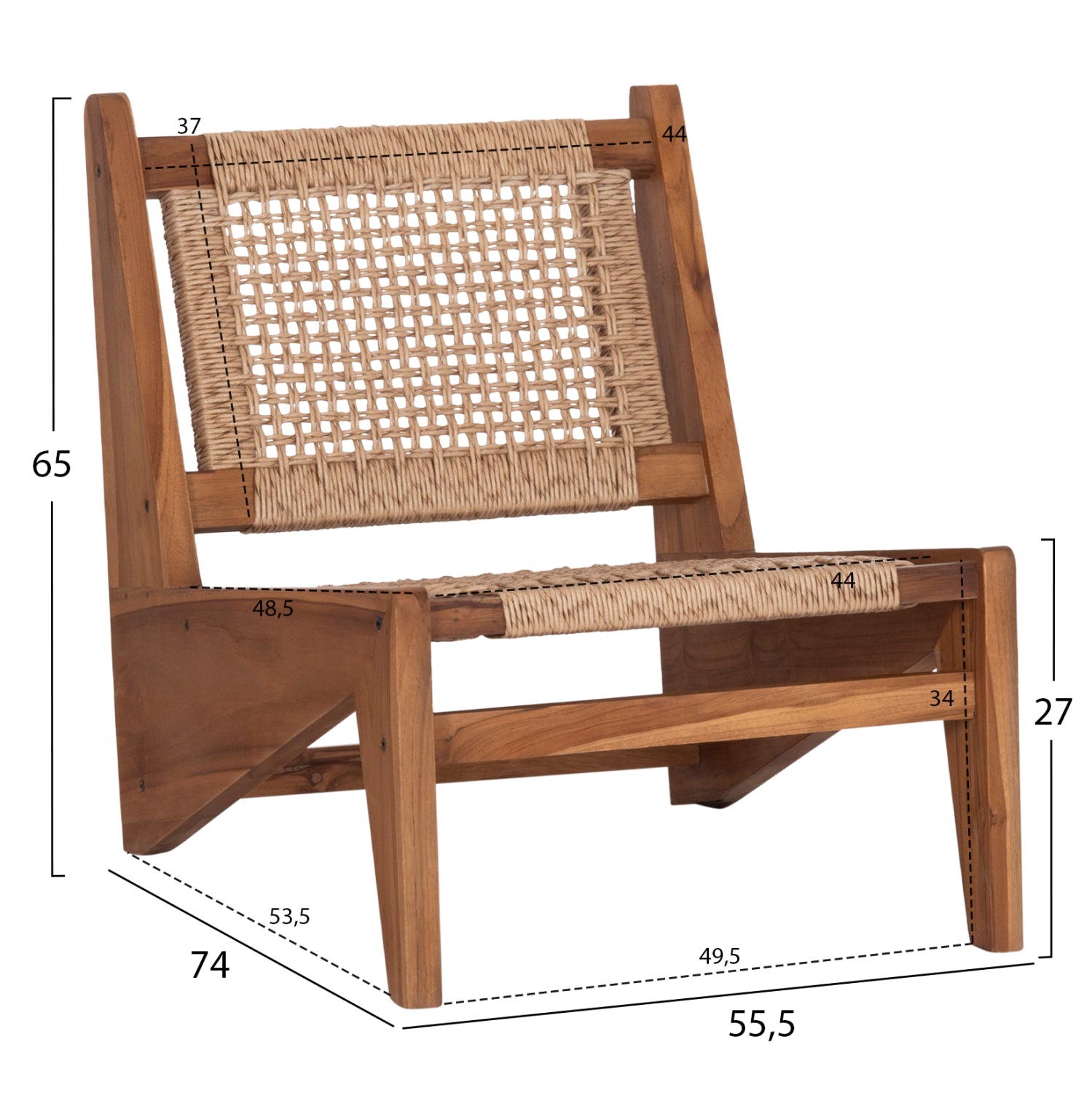 ΚΑΡΕΚΛΑ LOUNGE LUKILLA HM9913 ΞΥΛΟ TEAK ΣΕ ΦΥΣΙΚΟ--ΣΥΝΘ.ΣΧΟΙΝΙ ΜΠΕΖ 55,5x74x65Υεκ. - Pakobazaar