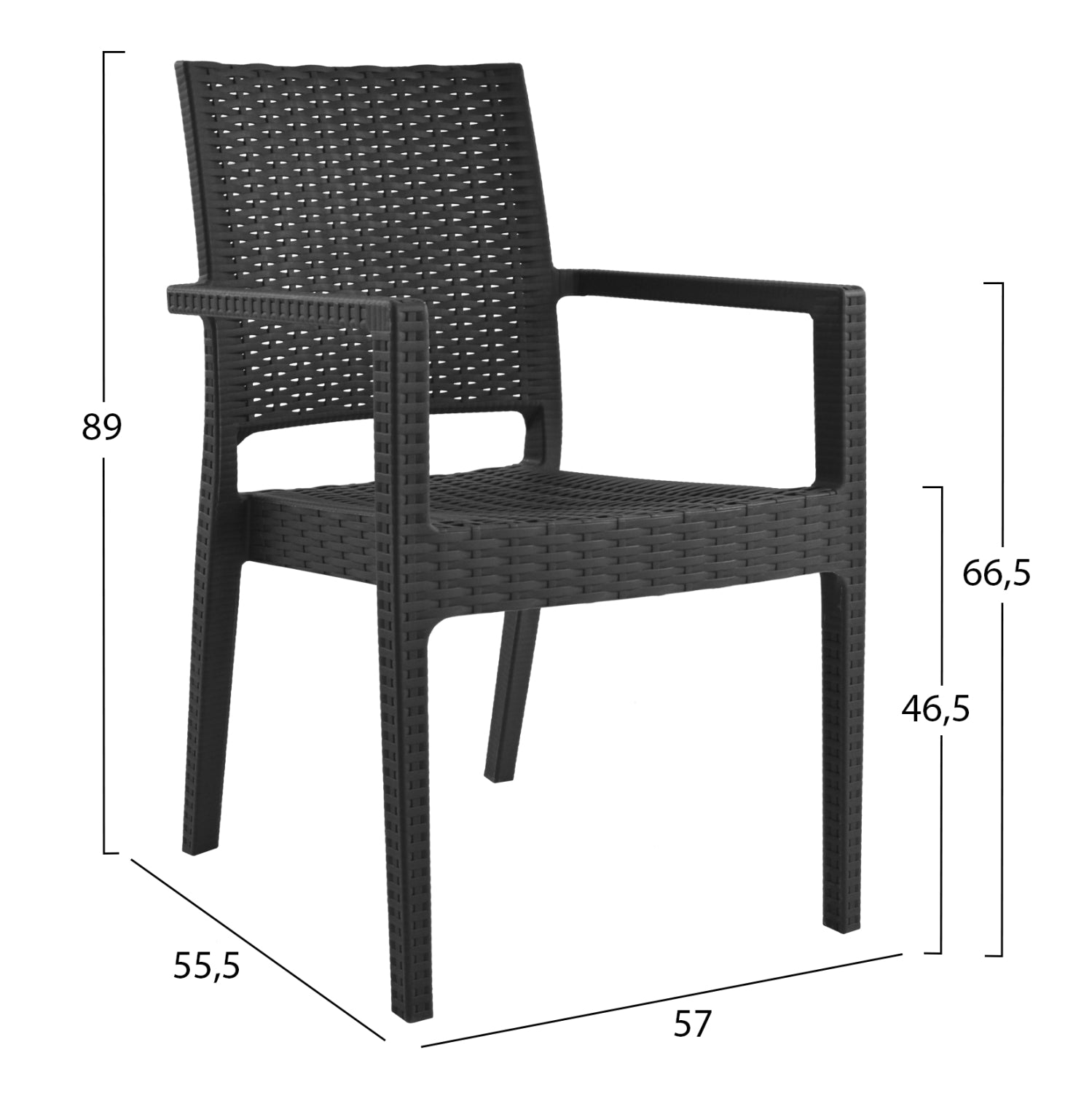 ΠΟΛΥΘΡΟΝΑ ΠΟΛΥΠΡΟΠΥΛΕΝΙΟΥ ΒΑΡΕΩΣ ΤΥΠΟΥ KAGANU DARK GREY HM5134.01 57x55,5x89 εκ. - Pakobazaar