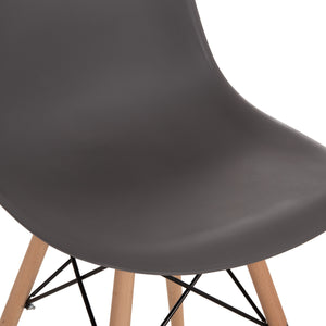 ΚΑΡΕΚΛΑ ΜΕ ΞΥΛΙΝΑ ΠΟΔΙΑ ΚΑΙ ΚΑΘΙΣΜΑ TWIST PP ΓΚΡΙ HM8460.10 46x50x82 εκ. - Pakobazaar