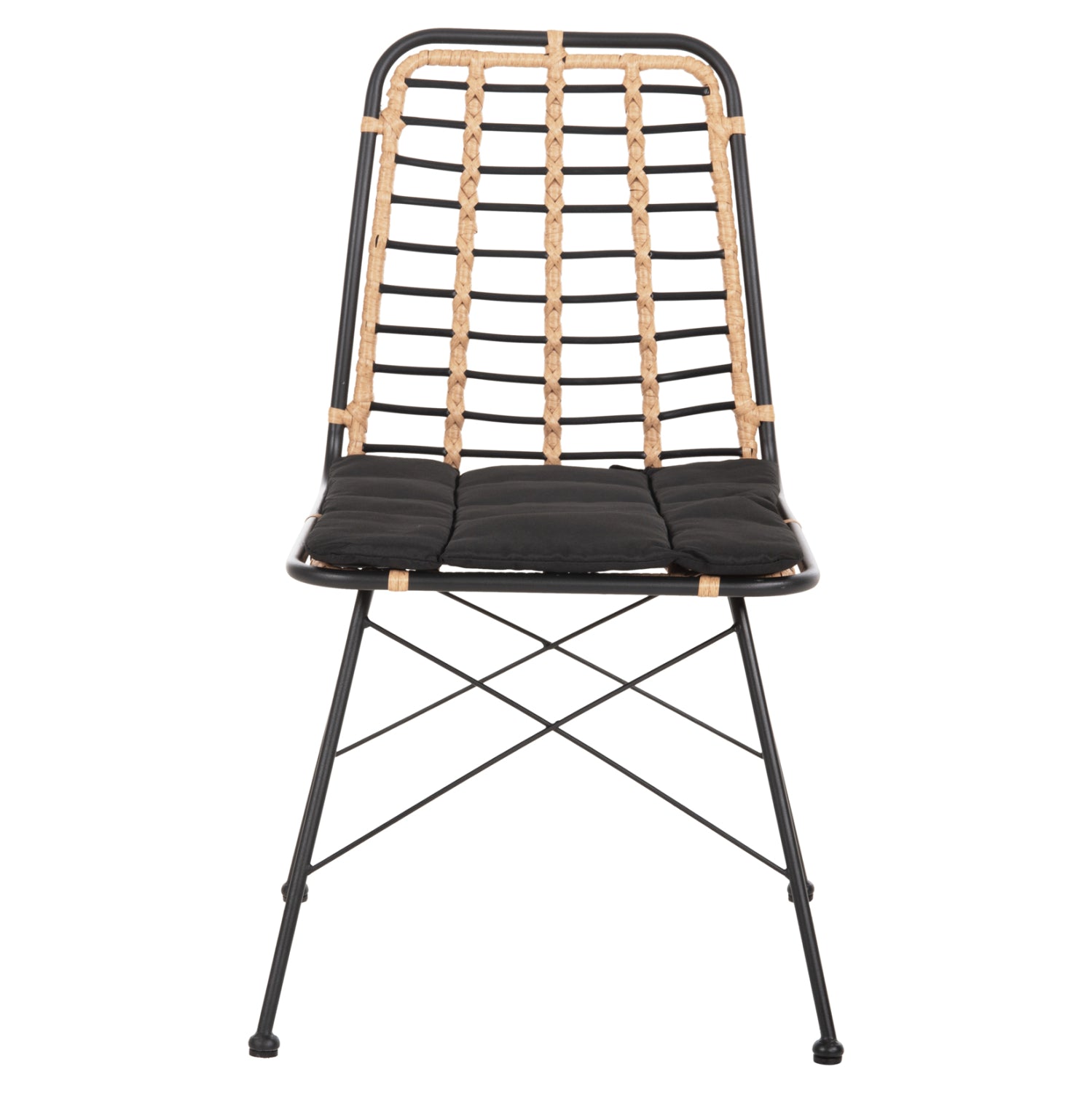 ΚΑΡΕΚΛΑ ΜΕΤΑΛΛΙΚΗ ALLEGRA HM5691.11 WICKER ΜΠΕΖ-ΜΑΥΡΟ 51x54x84Υεκ. - Pakobazaar
