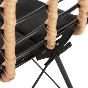 ΚΑΡΕΚΛΑ ΜΕΤΑΛΛΙΚΗ ALLEGRA HM5691.11 WICKER ΜΠΕΖ-ΜΑΥΡΟ 51x54x84Υεκ. - Pakobazaar